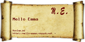 Mello Emma névjegykártya